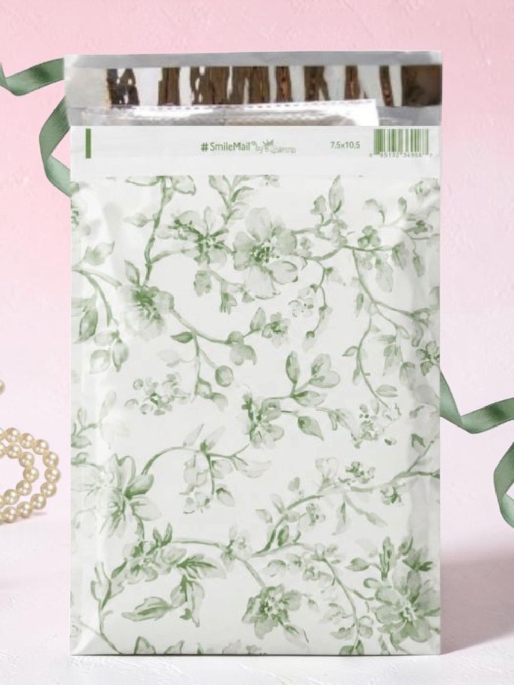 Toile Flora 4.25" x 8" Poly Bubble Mailer Shipping Envelopes 10 Pack - Picture 2 of 4
